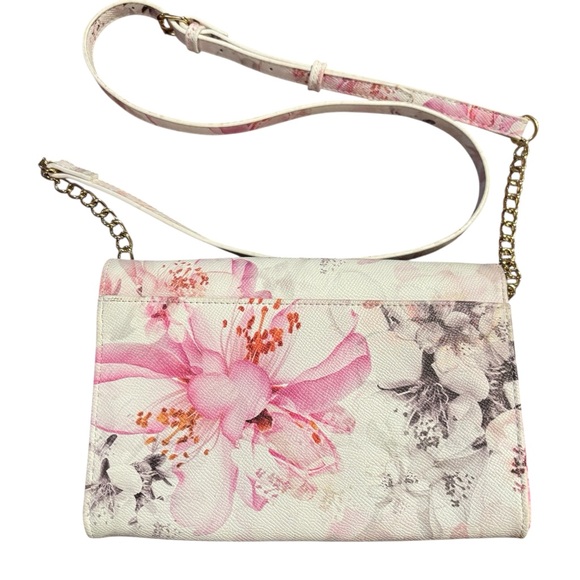 Betsey Johnson White/Gold Floral Small Crossbody Bag/Purse Adjustable Strap NWOT - Picture 2 of 7